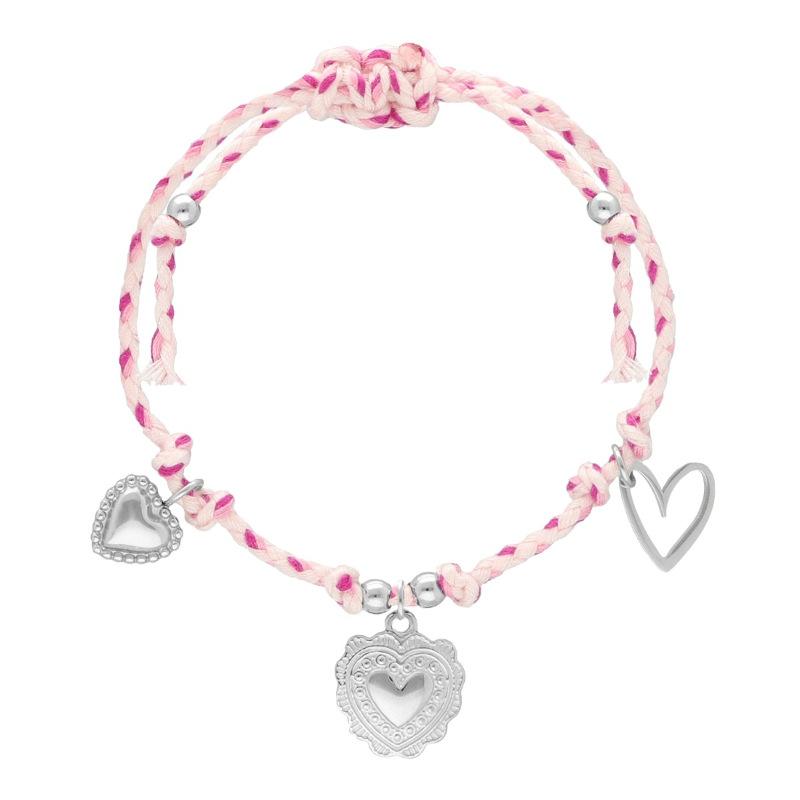 

European Union Personality Stainless Steel Love Bow Pendant Color Rope Necklace Bracelet 18K Electroplating Real Gold