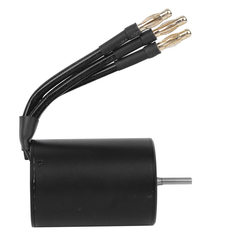 3650 Waterproof 4 Pole NonInductive Brushless Motor Accessory for 1 8 1 10 RC Car (Black)