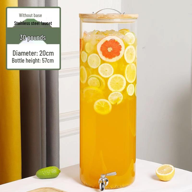 Glass Beverage Dispenser: High-Temperature Resistant Lemonade, Tea, and Juice Container