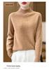 Women's Pure Wool Half-High Collar Loose Knit Sweater - Thickened Autumn/Winter Base Layer Pullover