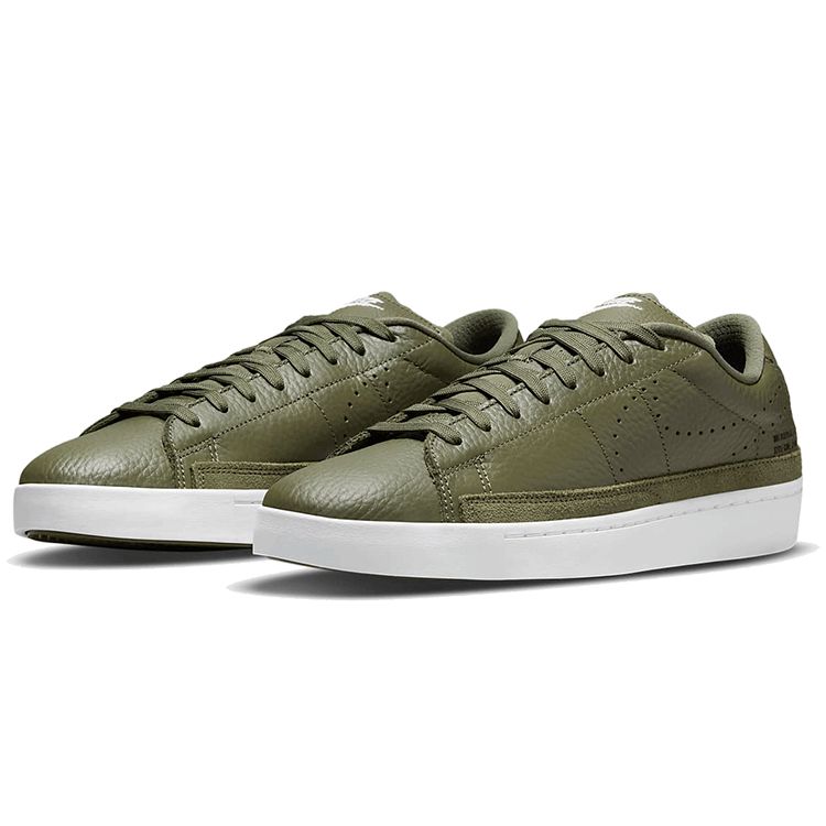 Nike Blazer Low X Medium Olive Men Sneakers Green Sail White DA2045-201