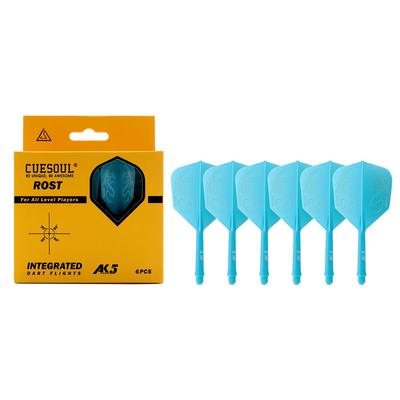 CUESOUL ROST Series Shafts, Integrated Flights, Big Wing Shape, Medium Size, Set of 6 (2-CSAK-5JL3) Blue