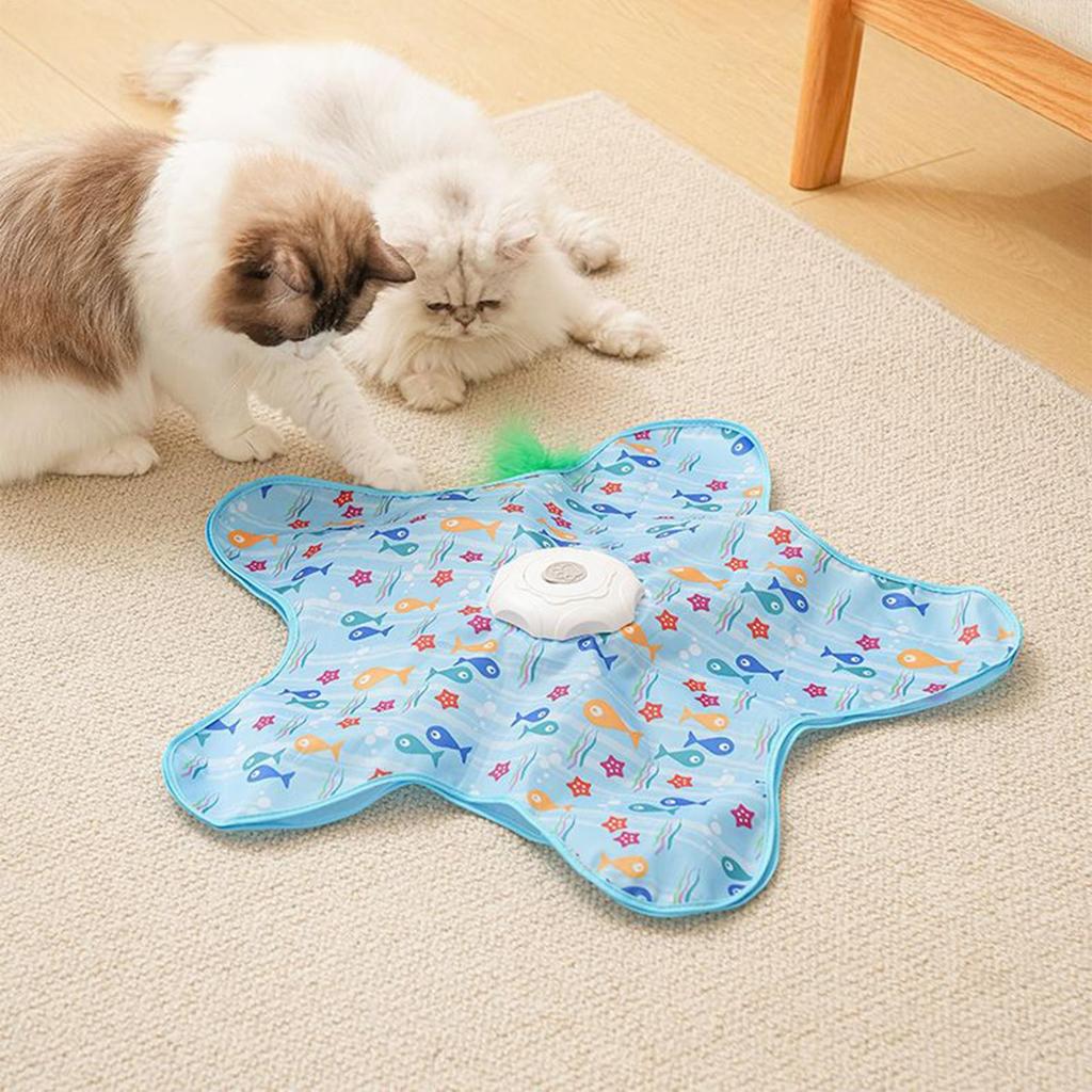 Automatic Cat Toys Indoor Cat Toy Star-Shaped Chew-Proof Three Speed Games for Teething Hunting Mental Stimulation Training