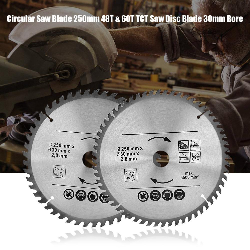 Circular Saw Blade 250mm 48T & 60T TCT Saw Disc Blade 30mm Bore