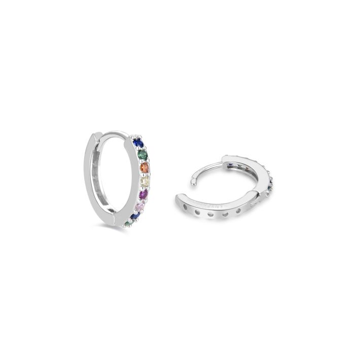 Boucles D'oreilles - Valaries - Argent 925 - Zircone Multicolore - Femme - Taille Unique