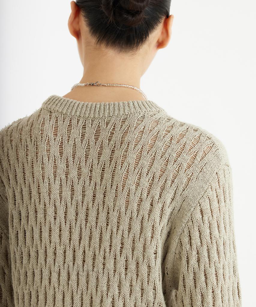 YOUTH Tassel Crewneck Knit Top - Sage Green