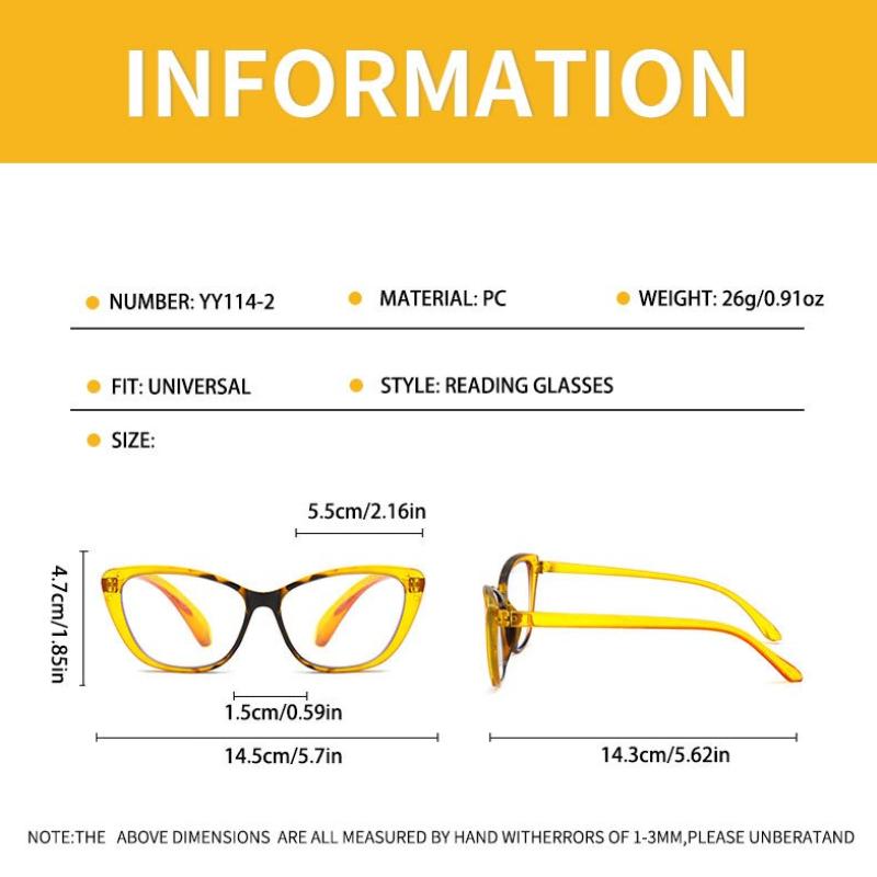New Fashionable Cat-Eye Anti-Blue Light Presbyopia Eyewear Large Frame Versatile High-Definition Reading Glasses Unisex