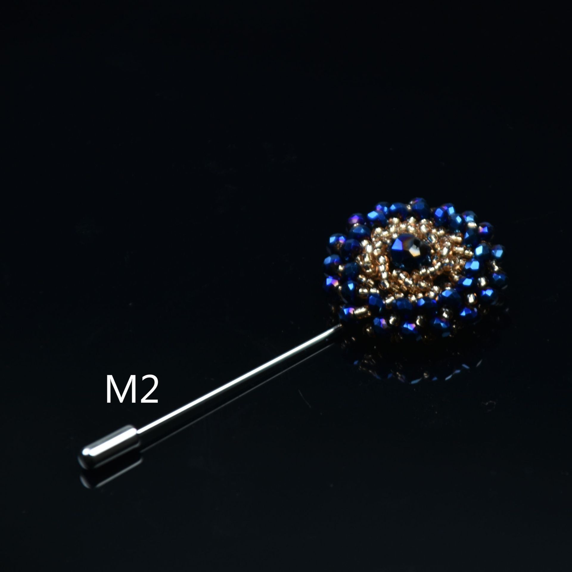 

Модные мужские броши с цветком, длинные броши-булавки, ручная работа, мужская булавка на лацкан для костюмов, стразы M2