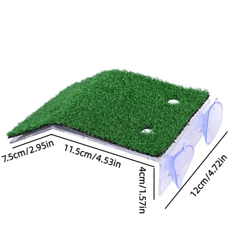 Realistic Grass Turtle Sunning Platform Abs Material Fish Tank Accessories