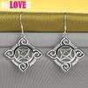 925 Sterling Silver Geometric Pattern Drop Earring Jewelry