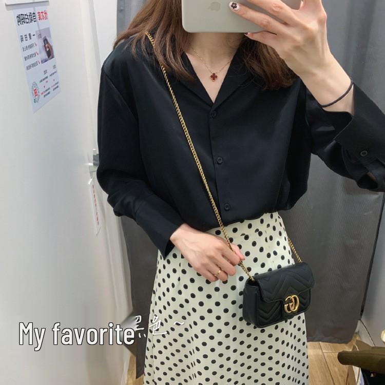 2021 Autumn Korean Style White Chiffon Long Sleeve Professional Shirt