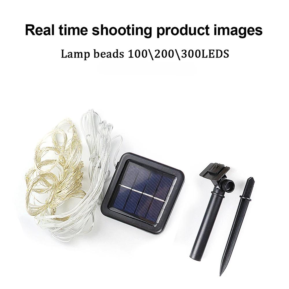 3M Solar Curtain Lights Fairy Garland String Lights 8 Modes Outdoor Waterproof Decorative Lights for Fairy Christmas House Garden
