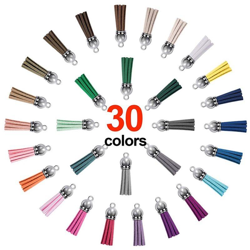 600Pcs Keychain Tassels Kit Leather Tassel Charms And Jump Rings For Jewelry Making, Keychain, Bracelets And DIY Craft