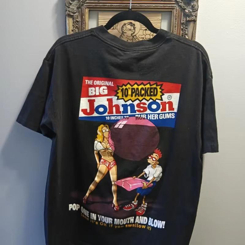 

Vintage The Original Big Johnson Rub Her Gums T Shirt S Stitch Made in Usa Large Unisexs Tshirts Y2k Clothes Unisex Drip Clothing S