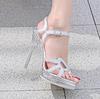 Women Crystal Heel sandals 12cm Ladies Stiletto Shoes Crystal Stained Glass Strip Color Diamond Sexy Fashion Sandals 12cm Heel WZ