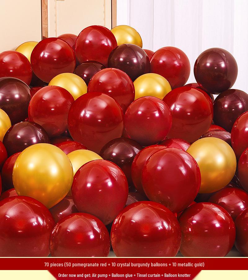 Red Wedding Balloons: Romantic Bedroom & Living Room Decor, Photo Props, Wedding Scene Setup
