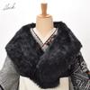 Ceremonialny czarny sztuczne futro w stylu japońskiego lisa [KIMONOMACHI] szal na pełnoletność, kimono z długim rękawem, futro, mieszanka, futro, szal, eko-futro, kimono, odzież,