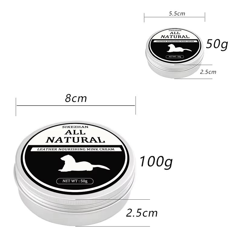 SIKEZHAN Leather Sofa Cleaner Polish Mink Oil Cream Luxury Bag Care Salve 30/50/100g - Shoe Cleaning & Protection Products