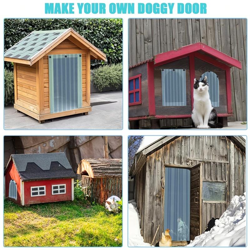 1Pc Cuttable Clear PVC Pet Door Flap Waterproof Thermal‑Insulated Replacement Dog‑House Door Curtain Dust‑Proof Easy‑Install Pet