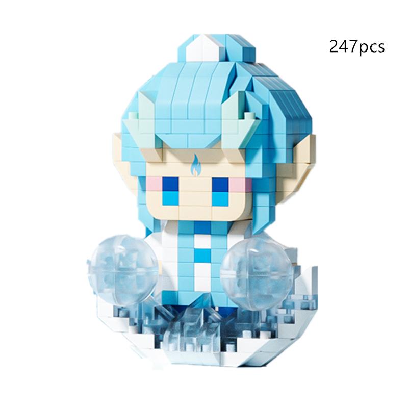 

12 styles Film character Nezha Ao Bing Dragon King Taiyi Real Person Cartoon Doll Building Block Puzzle Cartoon Ornaments NO BOX