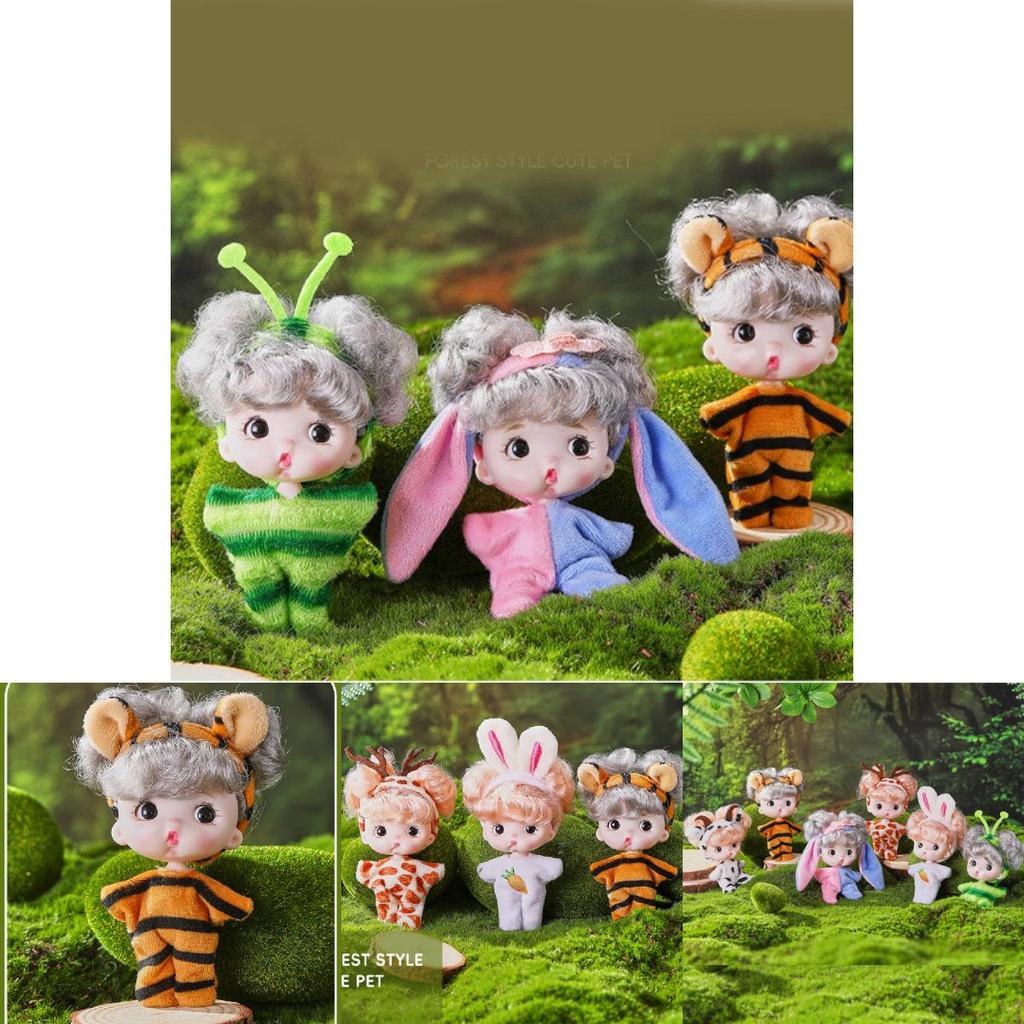 Adorable 8cm Mini Doll Cute Toy Figure Bjd Collectible Baby Figurine Gift Set