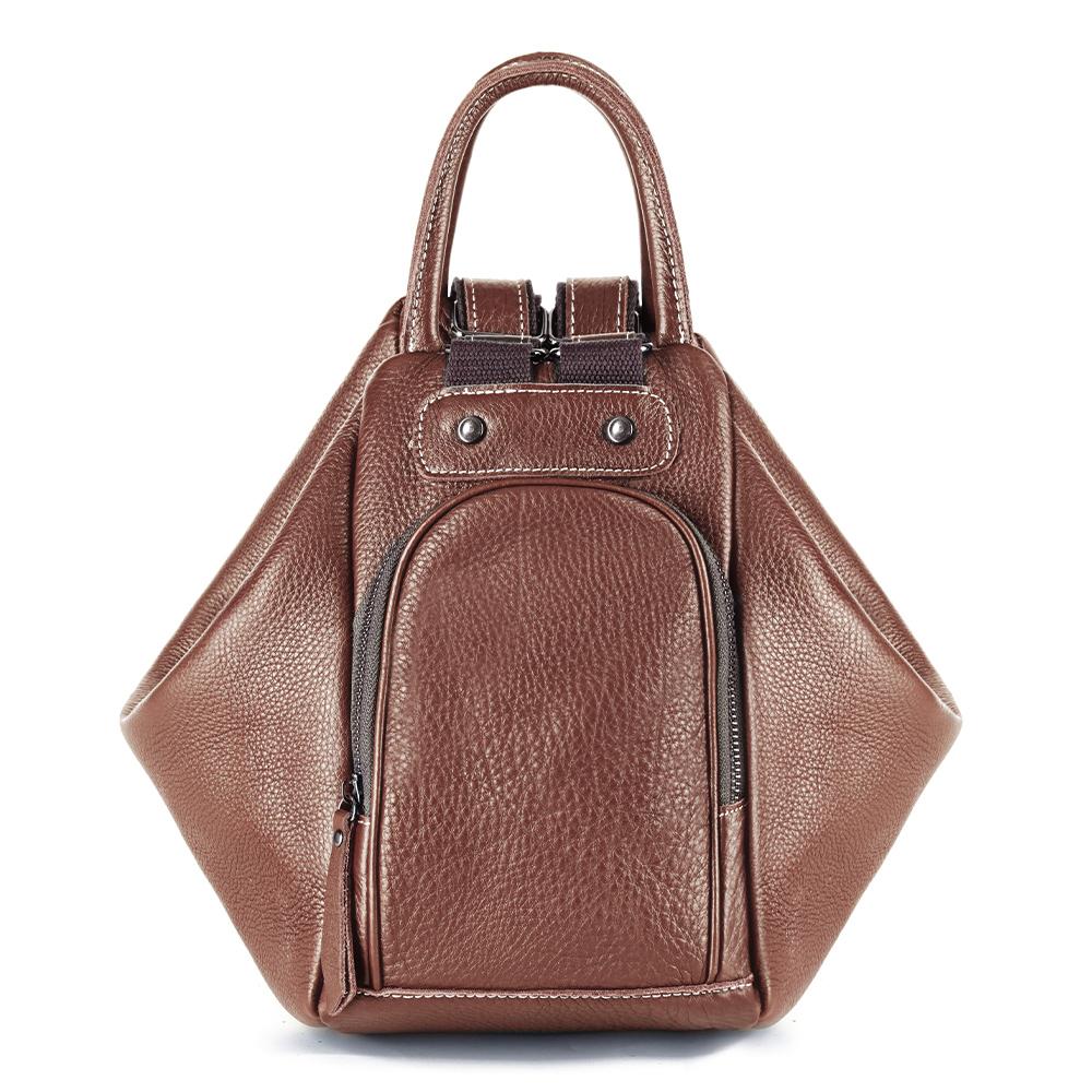 Zency Натуральная кожа Женский рюкзак Рюкзак Большая вместимость Для Путешествий коричневый