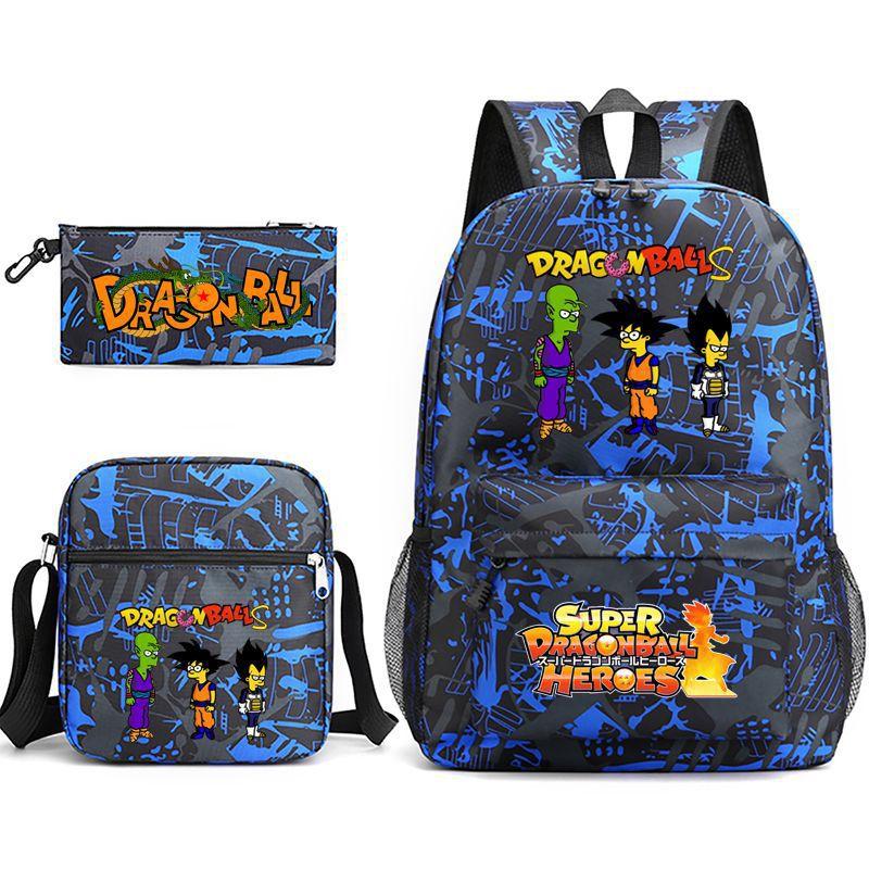Dragon Ball Super Z Printed Backpack 3-Piece Set Casual Outdoor School Bag 3-Piece Set
