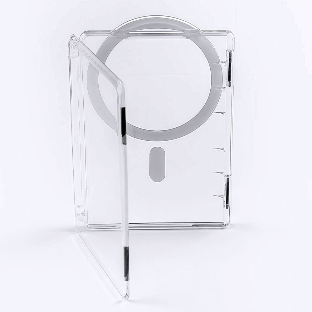 Transparenter magnetischer Ständer Kartenhalter 2 Kartenfächer Brieftasche Handyhülle Für magnetisches Handy
