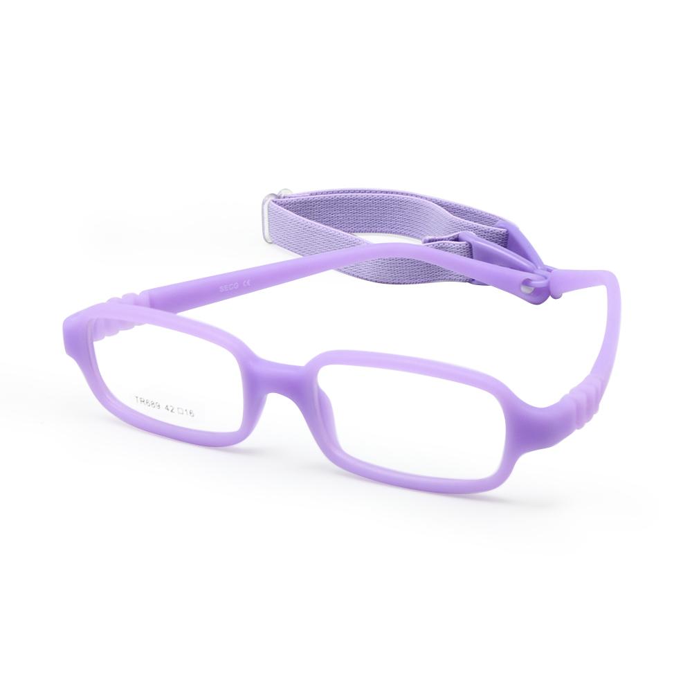 Baby Girl's Boy's Glasses Size 42mm with Cord No Screw One-piece Flexible Toddler Bendable Children Glasses Frame
