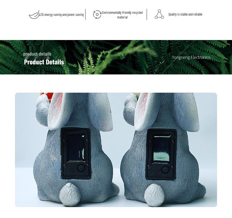 Outdoor Solar Rabbit-Shaped Light - Creative Garden Resin Ornament
