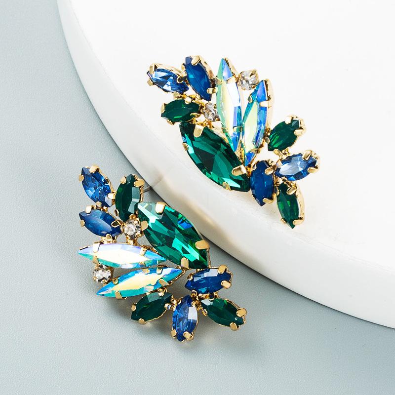 Boucles d'oreilles pendantes simples pour femmes, en alliage d'acier et de titane, acrylique, cristal coloré, ornements géométriques