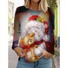 Móda Vánoce Sněhulák Dámské Tričko s dlouhým rukávem 3D vzor Podzimní Santa Claus Dámský Top Harajuku Pulovr Oblečení