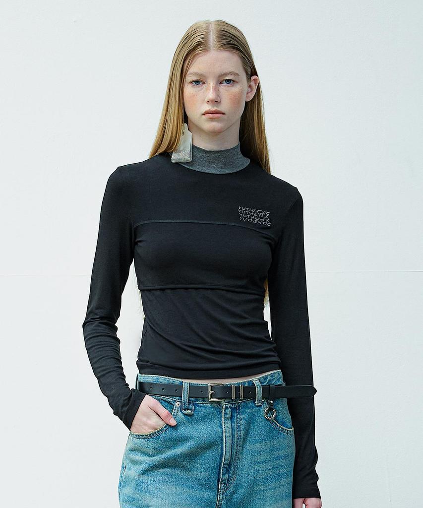 Yusentig Turtleneck Layered T-Shirt Aw4Ae63010
