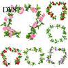 Fake Flower Simulation Eco-friendly Anti-fade 7 Colors Artificial Rose Vine for Household