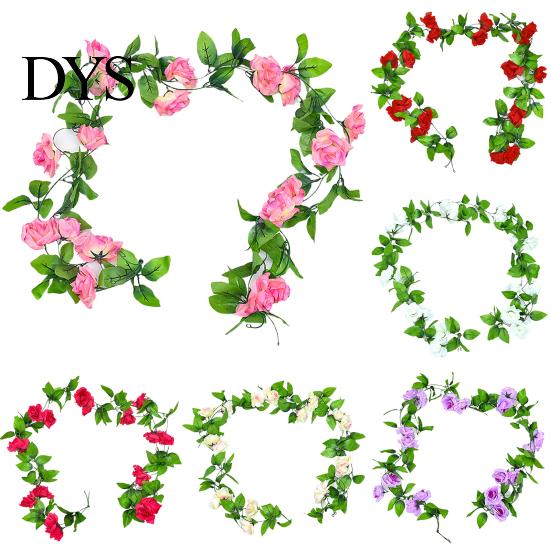 Fake Flower Simulation Eco-friendly Anti-fade 7 Colors Artificial Rose Vine for Household
