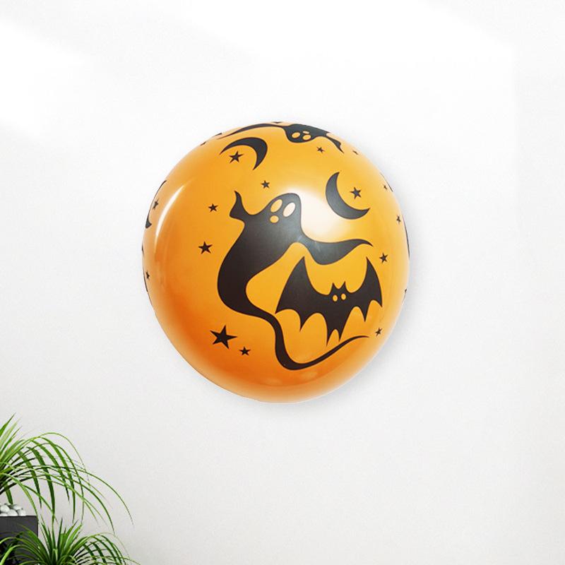 12 Halloweenowe Balony Lateksowe z Nadrukiem Dekoracja Scena Imprezy Maskaradowej Scena Baru Festiwalu Duchów