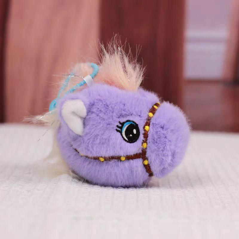 Cute simulated pony plush toy doll horse head doll keychain pendant zoo commemorative doll gift