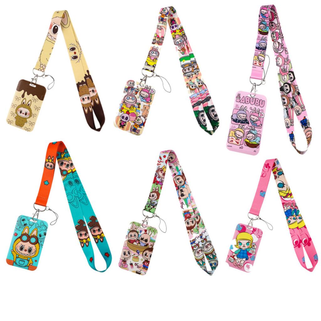Badge Holders Card Pocket  Adjustable Neck Strap for ID Cards, Office, School - Soft Fabric Lanyard for Nurses, Teachers, Kids