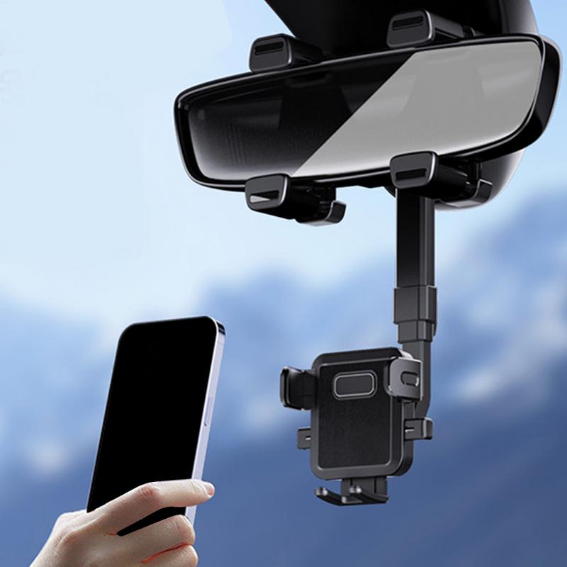 Mirrors Phone Holder Retractable Car Phone Holder Rotatable Auto Phone Mount Car Accessories Anti-Shake Cellphone Car Holder For