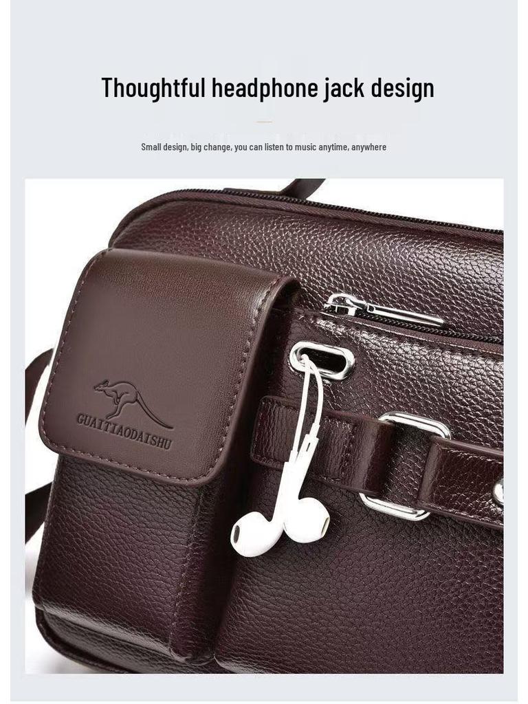 Hochwertige Herren-Crossbody-Tasche aus PU-Leder für Pendler