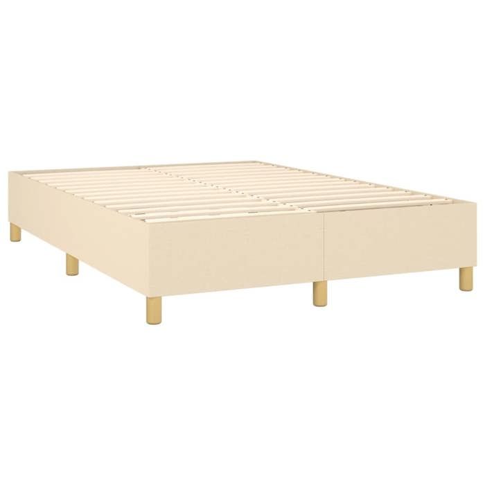 Maison Exclusive - Sommier à lattes de lit avec matelas Crème 140x200 cm Tissu