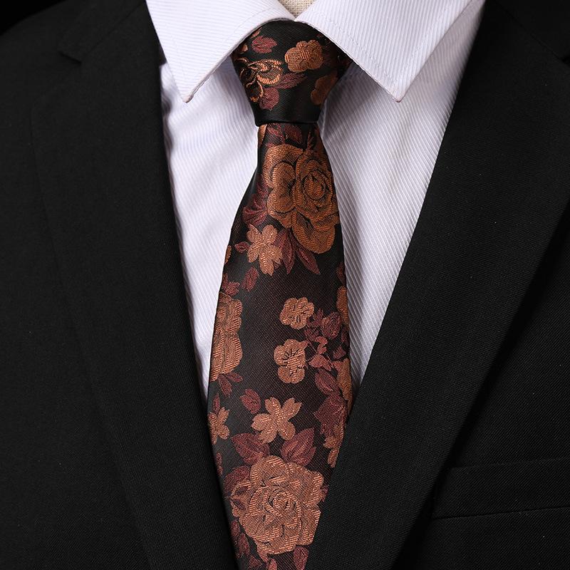 Fashion Versatile Casual Men And Women Retro Hong Kong Style Business Dress Groom Wedding Korean Version 8Cm Hand-Patterned Tie