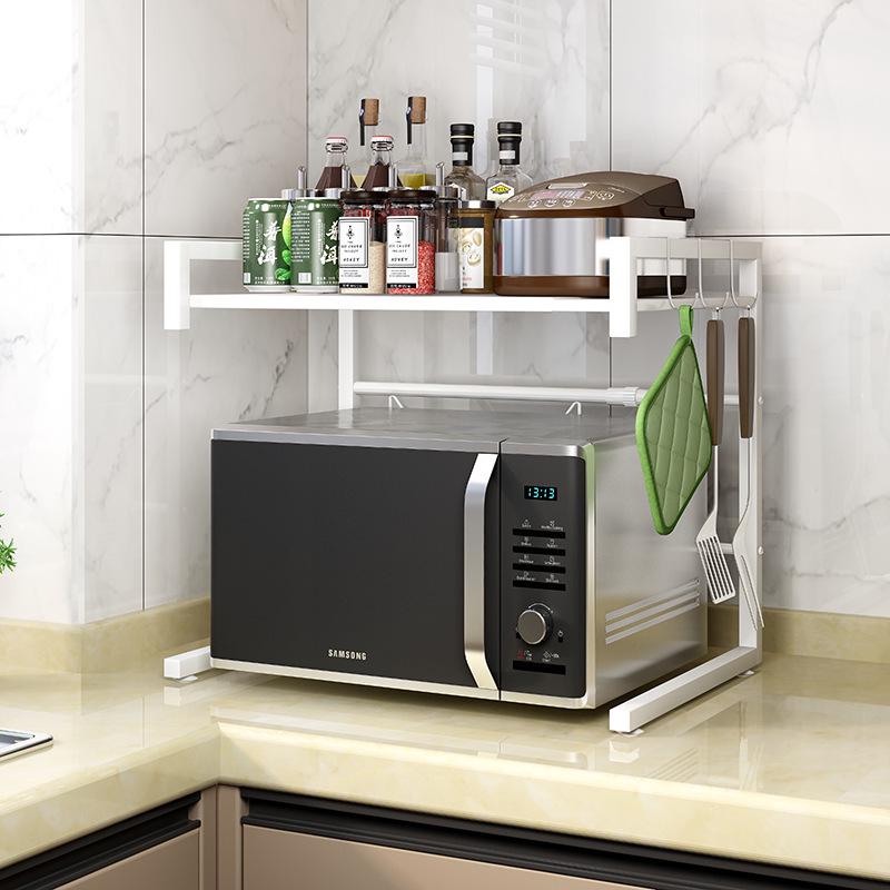 Retractable Multi-layer Kitchen Storage Rack for Microwave and Rice Cooker