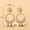 Bohemian Fashion Accessories Personalized Shell Earrings Circle Tassel Earrings Accessories Women'S Stud Earrings Accessories