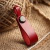 Laser Custom LOGO Crazy Horse Genuine Leather Keychain Vintage Car Keyring Personalize Engrave Name Key Chain Holder Men Women