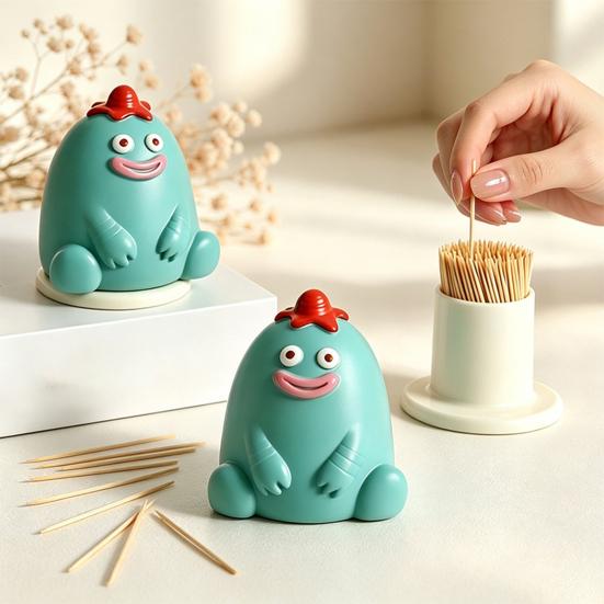 Cartoon Sitting Demon Toothpick Box Dust-proof Toothpick Holder Dispenser Toothpick Organizer Container Kitchen Countertop Decoration