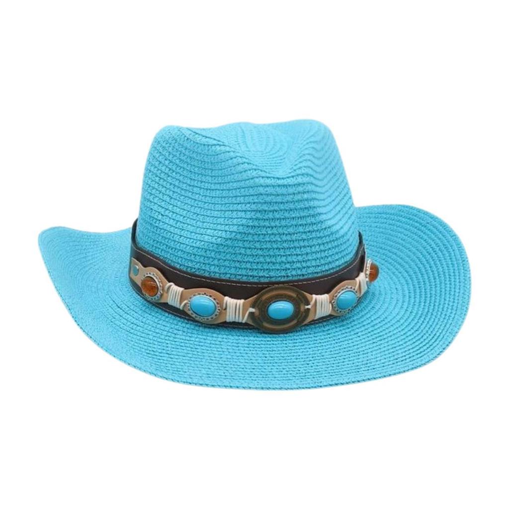 Beach Seaside Travel Straw Hat High Sense Ethnic Style Woven Straw Hat Western Cowboy Hat
