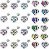 Copper 1-12 Months Charms Heart Lucky Stone Beads Zircon Pendants Fit Bracelets Necklaces Diy Jewelry Birthday Gift