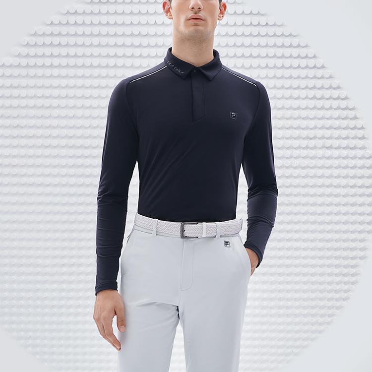 FILA Athletics Solid Logo Polo Shirt Men Polo Shirts Deep-Black A11M245209F-BK