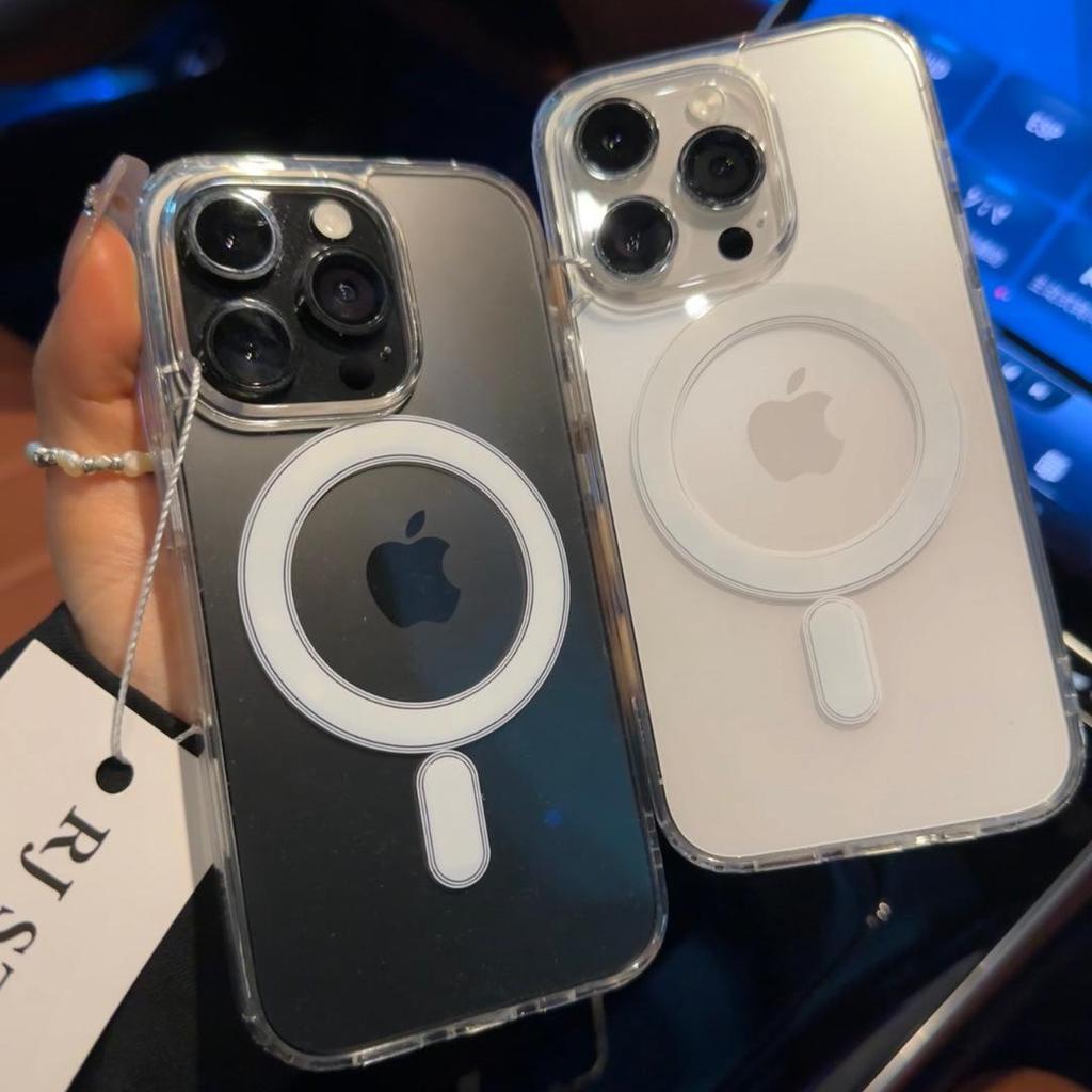 Transparent Magnetic Case for iPhone 11/13/14 Pro Max, 15 Pro, and 16